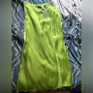 H&M Satin Green Skirt